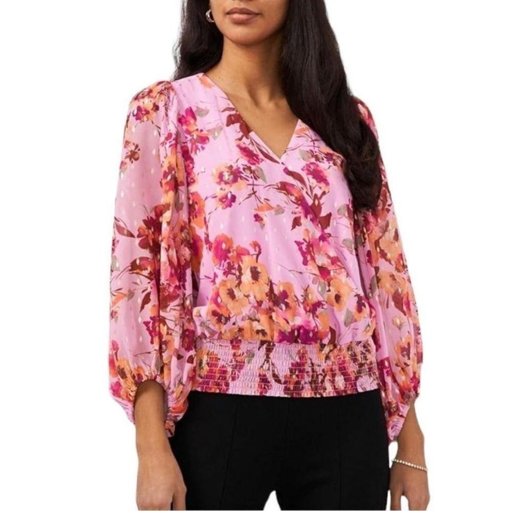 MSK pink flower print size XL‎ petite